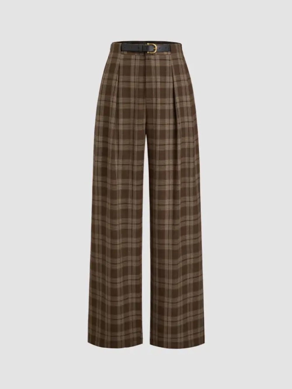 Women's Brown Plaid Wide Leg Pants Like New